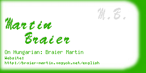 martin braier business card